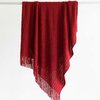 Deerlux Decorative Chevron Pattern Knit Throw Blanket with Fringe, Red QI003968.RD